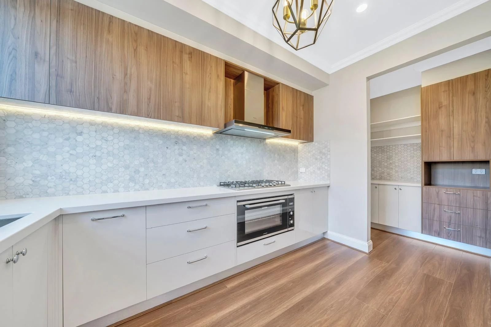 Timber and white kitchen